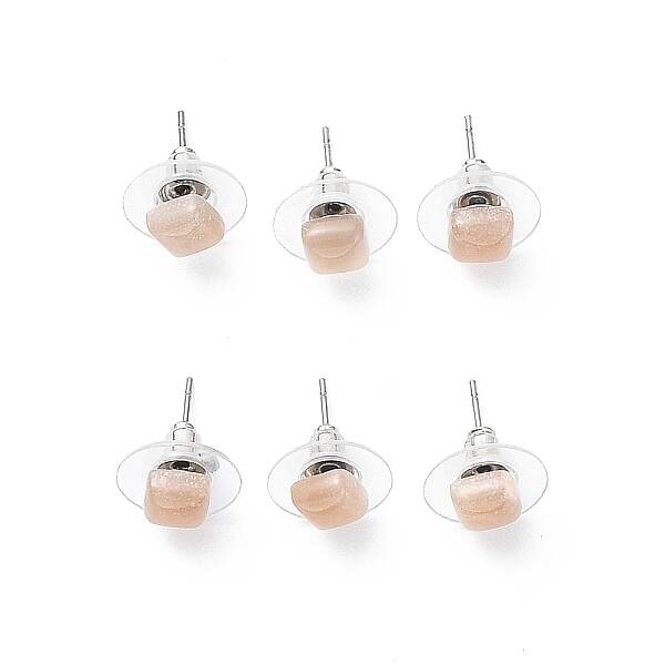 Natural Sunstone Stud Earrings for Women