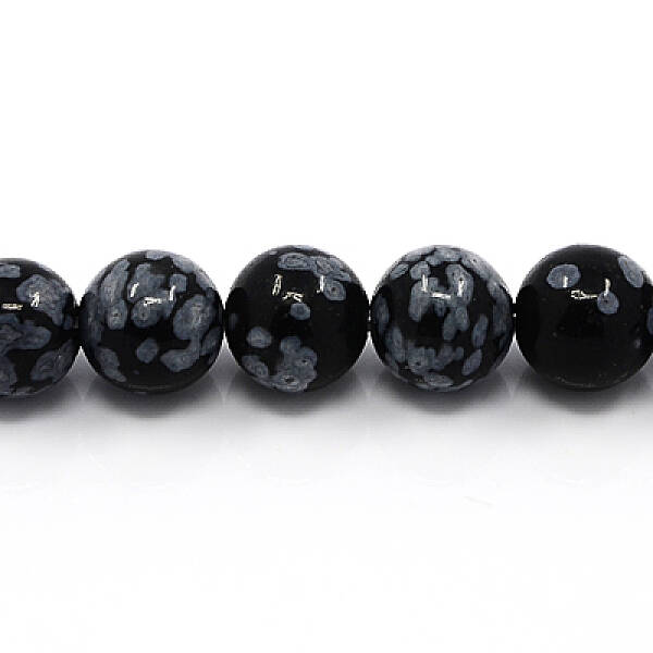 Natural Snowflake Obsidian Beads Strands