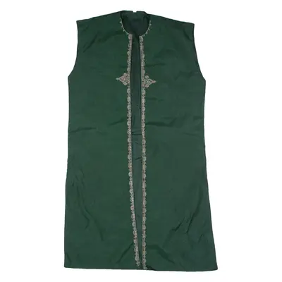 Mens Waistcoat Green Paisley S