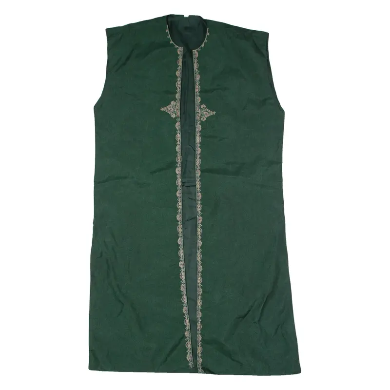 Mens Waistcoat Green Paisley S
