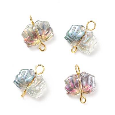 Electroplate Glass Connector Charms