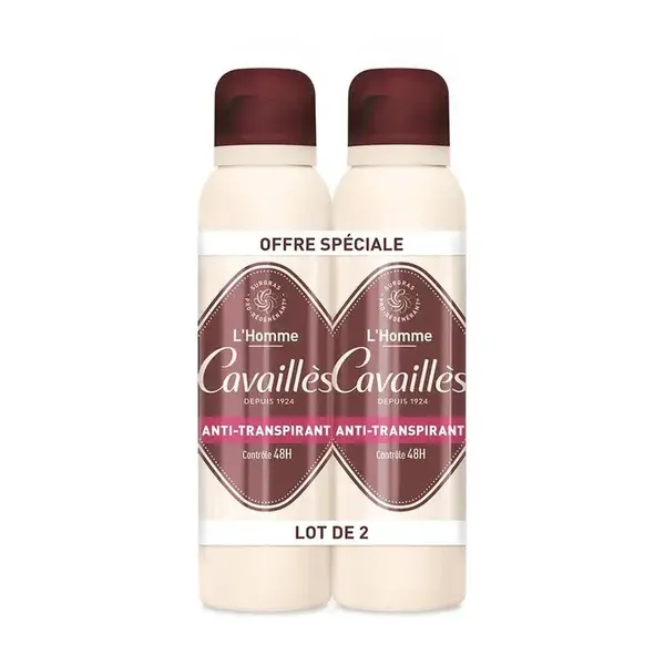 Cavaillès L'Homme Anti-Perspirant 48H Control Deodorant Spray 2x150ml