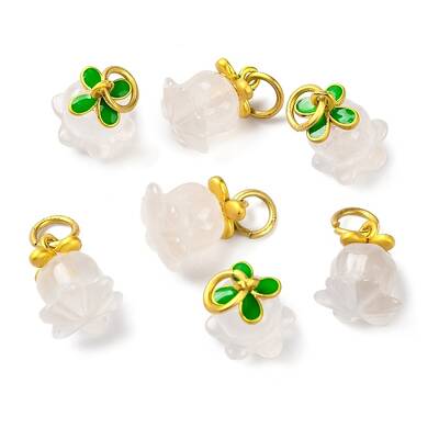 Natural Agate Flower Charms