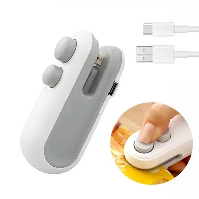 2 in 1 heat USB rechargeable snack bag sealer, Mini snack bag sealing machine, plastic bag resealing machine, keep food fresh...