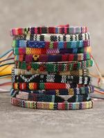 Boho Style Colorful Braided Bracelet (12pcs), Fashionable Bracelets Stack Jewelry for Women & Men, Style for Party, Daily Clo...