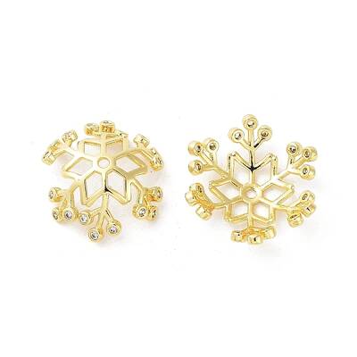 Brass Micro Pave Cubic Zirconia Bead Cap