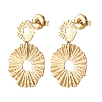 Ion Plating(IP) 304 Stainless Steel Stud Dangle Earrings