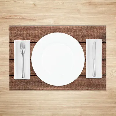 Brown Wood Plank Grain Texture Set Of 4 Placemats - Aperturee