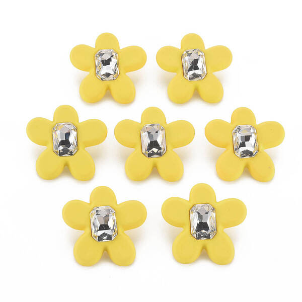 Crystal Rhinestone Flower Stud Earrings with 925 Sterling Silver Pins for Women