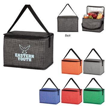 100 Customized Crosshatch Non-Woven Lunch Bag - Water Resistant