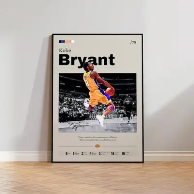 Kobe Bryant Poster, Basketball Legend Art Print, Wall Decor, Sports Memorabilia, Black Mamba Tribute, NO FRAME Home Decor, Mo...