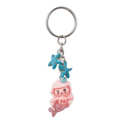 Mermaid Opaque Resin Pendant Keychain