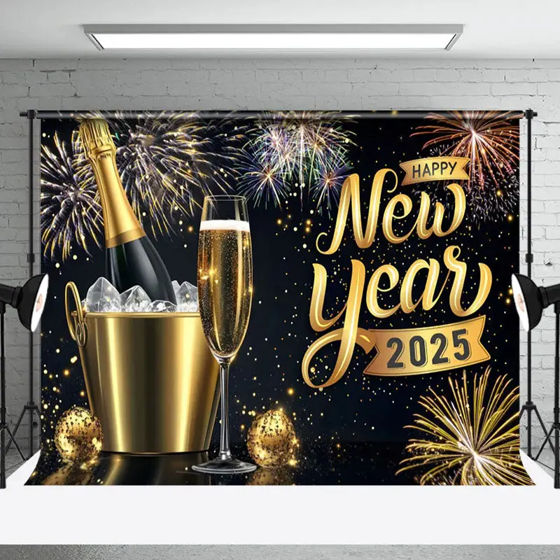 Aperturee Ice Beer Celebrate 2025 Happy New Year Backdrop - Aperturee