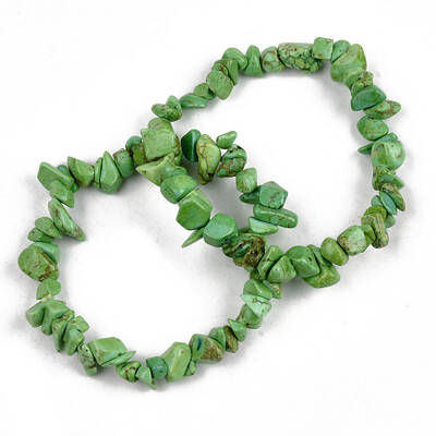 Unisex Chip Synthetic Turquoise Beaded Stretch Bracelets