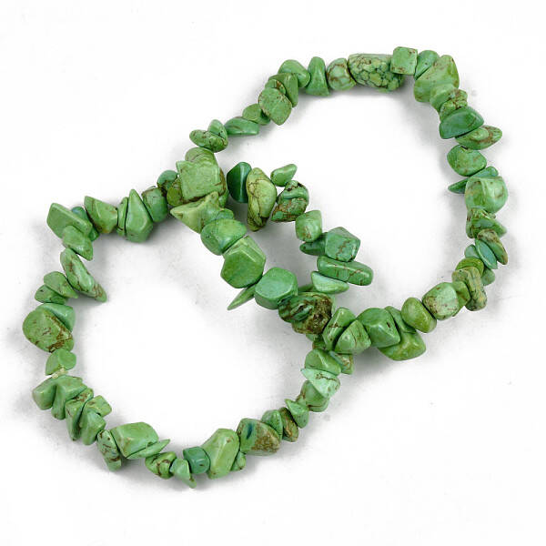 Unisex Chip Synthetic Turquoise Beaded Stretch Bracelets