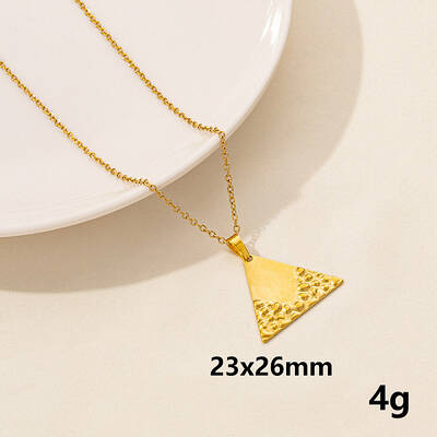 Stylish Stainless Steel Geometric Triangle Pendant Necklace for Women