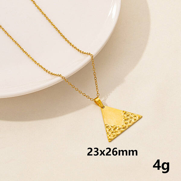 Stylish Stainless Steel Geometric Triangle Pendant Necklace for Women