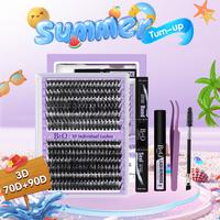 3D 70D+90D Kit l 280pcs Lash Clusters, D-Curl, Lash Bond & Seal (10-18MIX) for DIY Lashes Extension, Waterproof Long Lasting ...