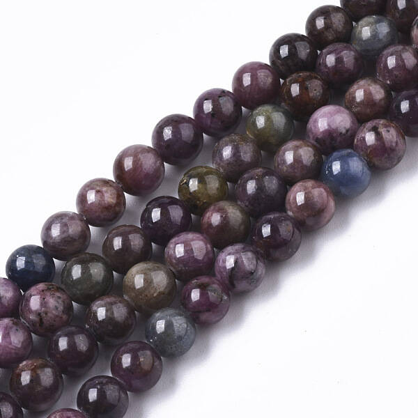 Natural Red Corundum/Ruby and Sapphire Beads Strands