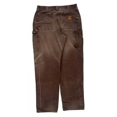 Carhartt Double Knee Carpenter Trousers - 32W 32L Brown Cotton | Size: 32″ waist
