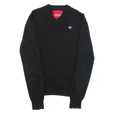 O'NEILL Mens Jumper Black V-Neck Tight Knit XS