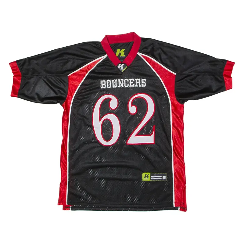KNOAH Bouncers #62 American Football Mens Jersey Black USA V-Neck L