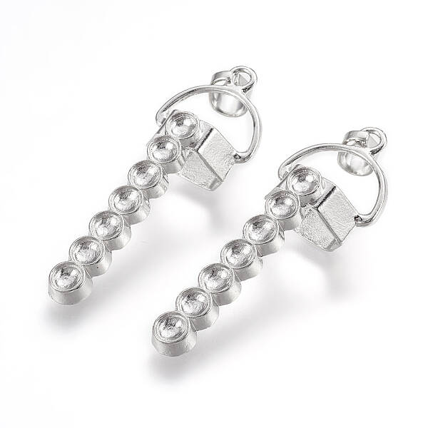 Alloy Pendant Bail Rhinestone Settings