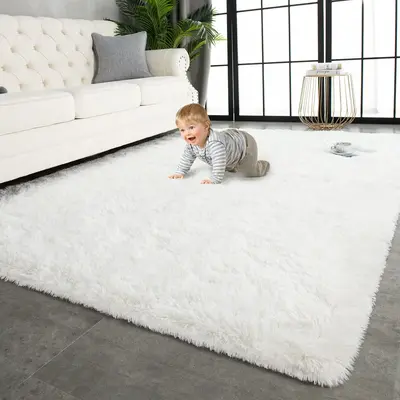TWINNIS Ultra Soft Fluffy Area Rug for Living Room Bedroom Nursery Machine Washable Modern Indoor Non Slip Floor Mat