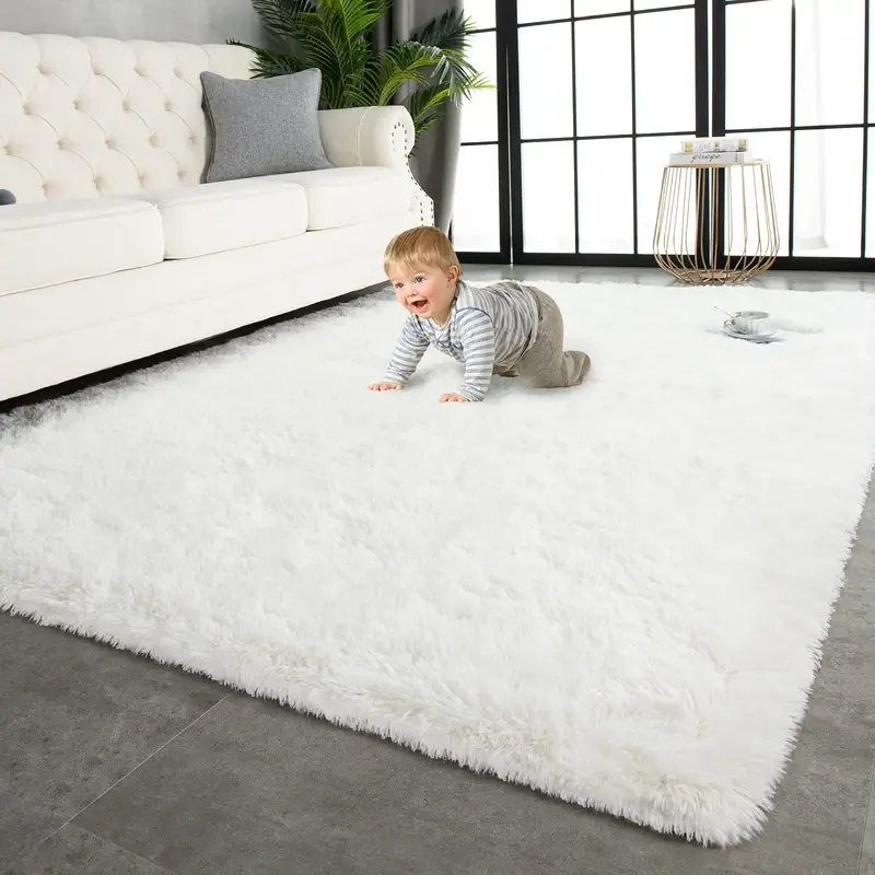 TWINNIS Ultra Soft Fluffy Area Rug for Living Room Bedroom Nursery Machine Washable Modern Indoor Non Slip Floor Mat