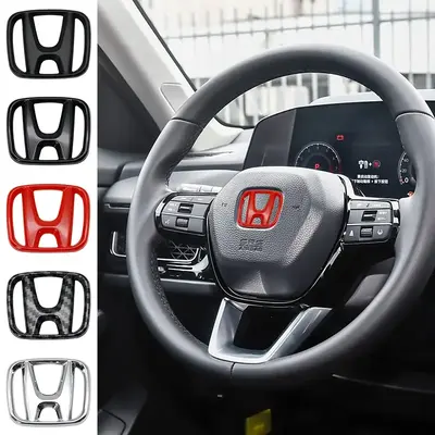 50x40mm Car Steering Wheel Protector Sticker, Fits Honda Envix Odyssey City Jazz Fit Cr-V Civic Accord Insight Jade Vezel, Ca...
