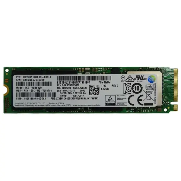 00UP490 Lenovo 512GB Triple-Level Cell PCI Express NVMe 3.0 x4 M.2 2280 Solid State Drive