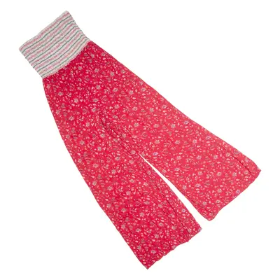 PAPRIKA Womens Jumpsuit Red Floral Wide-Leg S