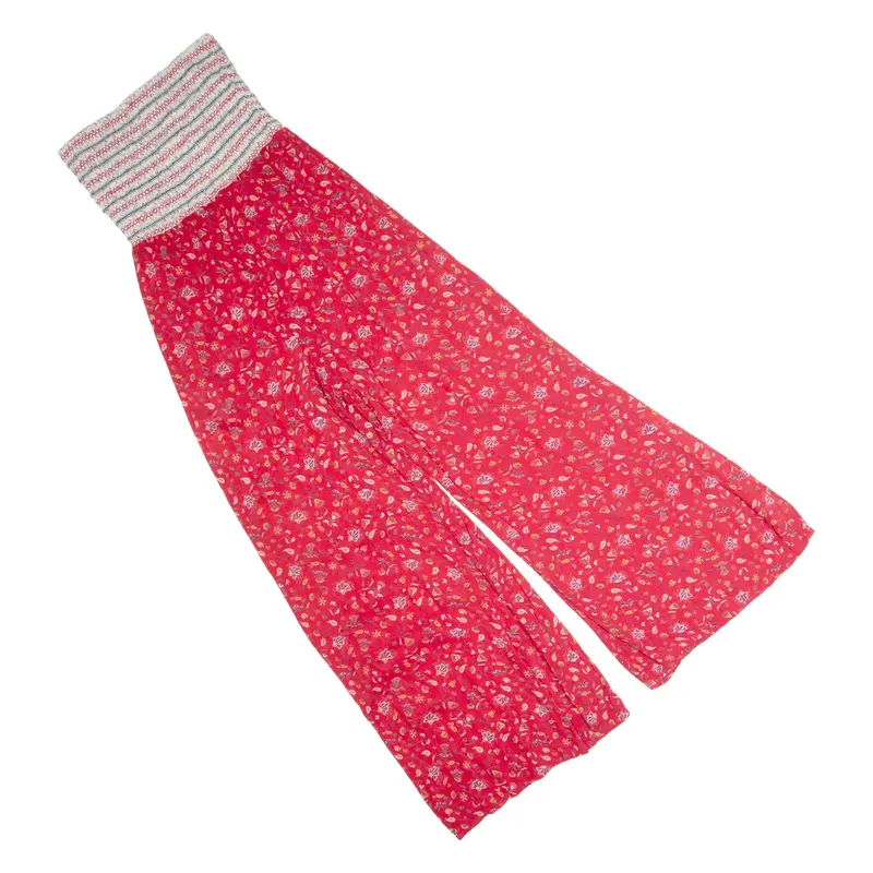 PAPRIKA Womens Jumpsuit Red Floral Wide-Leg S