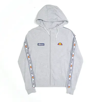 ELLESSE Embroidered Grey Full Zip Hoodie Womens S