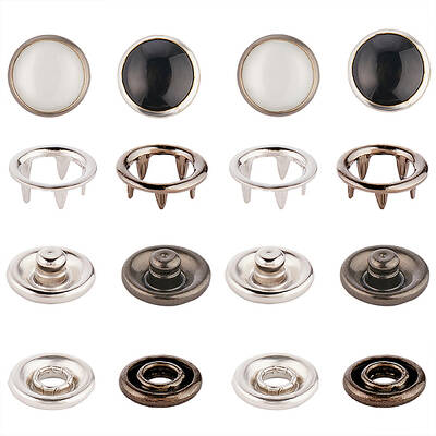 40 Sets 2 Colors Brass Snap Buttons