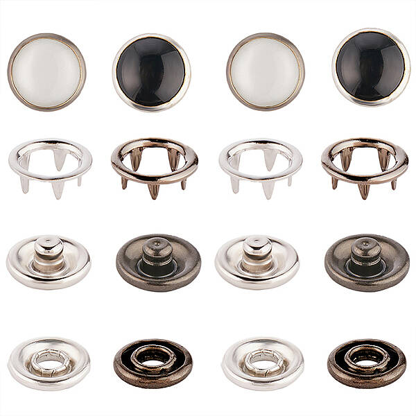 40 Sets 2 Colors Brass Snap Buttons