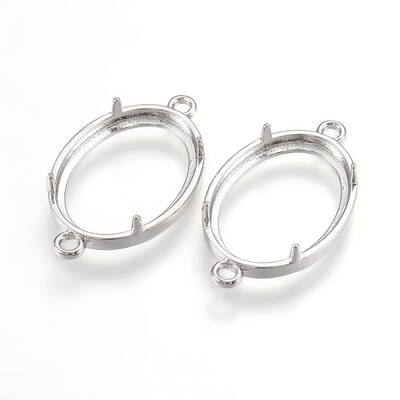 Brass Cabochon Connector Settings