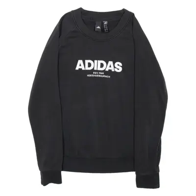 ADIDAS Womens Sweatshirt Black Crew Neck S