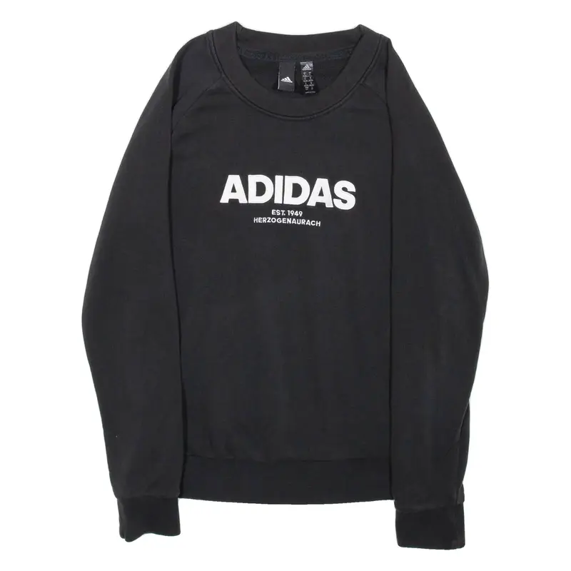 ADIDAS Womens Sweatshirt Black Crew Neck S