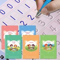 WTADAY Magic Grooved Practice Copybook 5 Pack with Pens for Kids Age 3-8 - Magical Handwriting Reusable Workbooks for Number ...