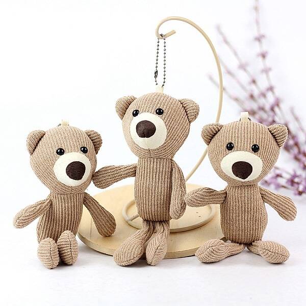 Cartoon PP Cotton Plush Simulation Soft Stuffed Animal Toy Bear Pendants Decorations