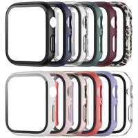 Men Women PC+Tempered Glass Integrated Case, 12pcs/set Anti-drop Casual Protective Cover, Compatible With Apple Watch Case 38...