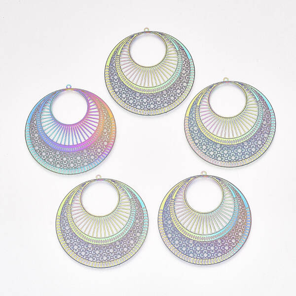 Ion Plating(IP) 304 Stainless Steel Filigree Pendants