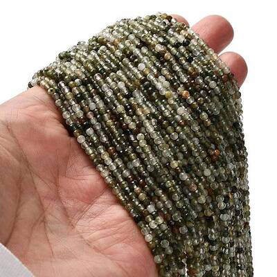 Natural Green Rutilated Quartz Beads Strands