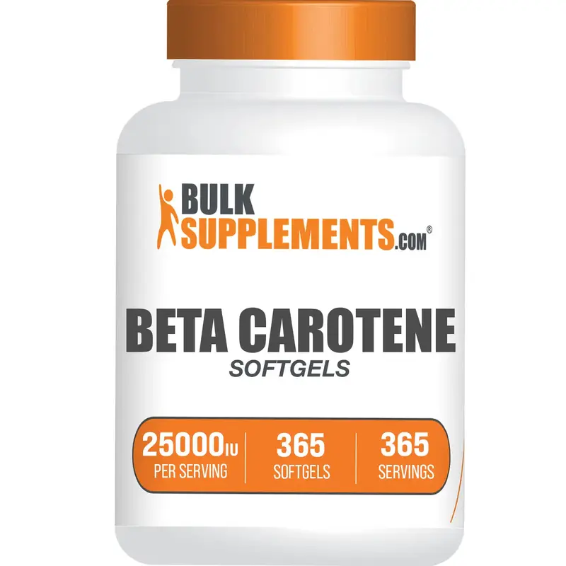 BulkSupplements Beta Carotene Softgels - Edible - Vitamins and Minerals - Natural Antioxidants - 365 Softgels - 25000 IU per ...