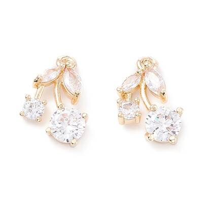Rack Plating Brass Cubic Zirconia Charms