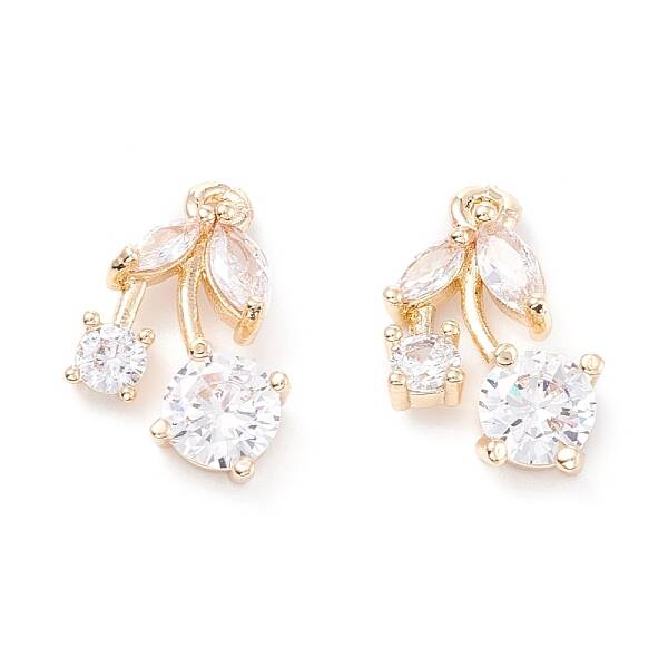 Rack Plating Brass Cubic Zirconia Charms