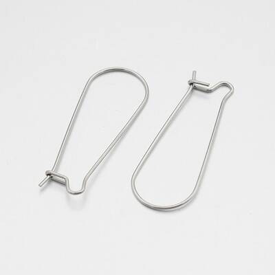 Tarnish Resistant 304 Stainless Steel Hoop Earrings Findings Kidney Ear Wires