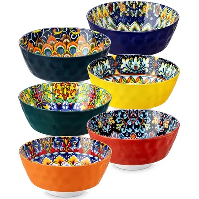 vancasso Cereal Bowls, Ceramic Soup Bowls Set of 6, 12/26 oz Colorful Bowls Set for Kitchen, Dishwasher & Microwave Safe- for...