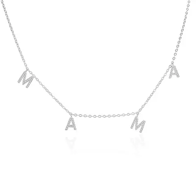Agato Original Silver Necklace Mamma AGT-N009W (Chain, Pendant)
